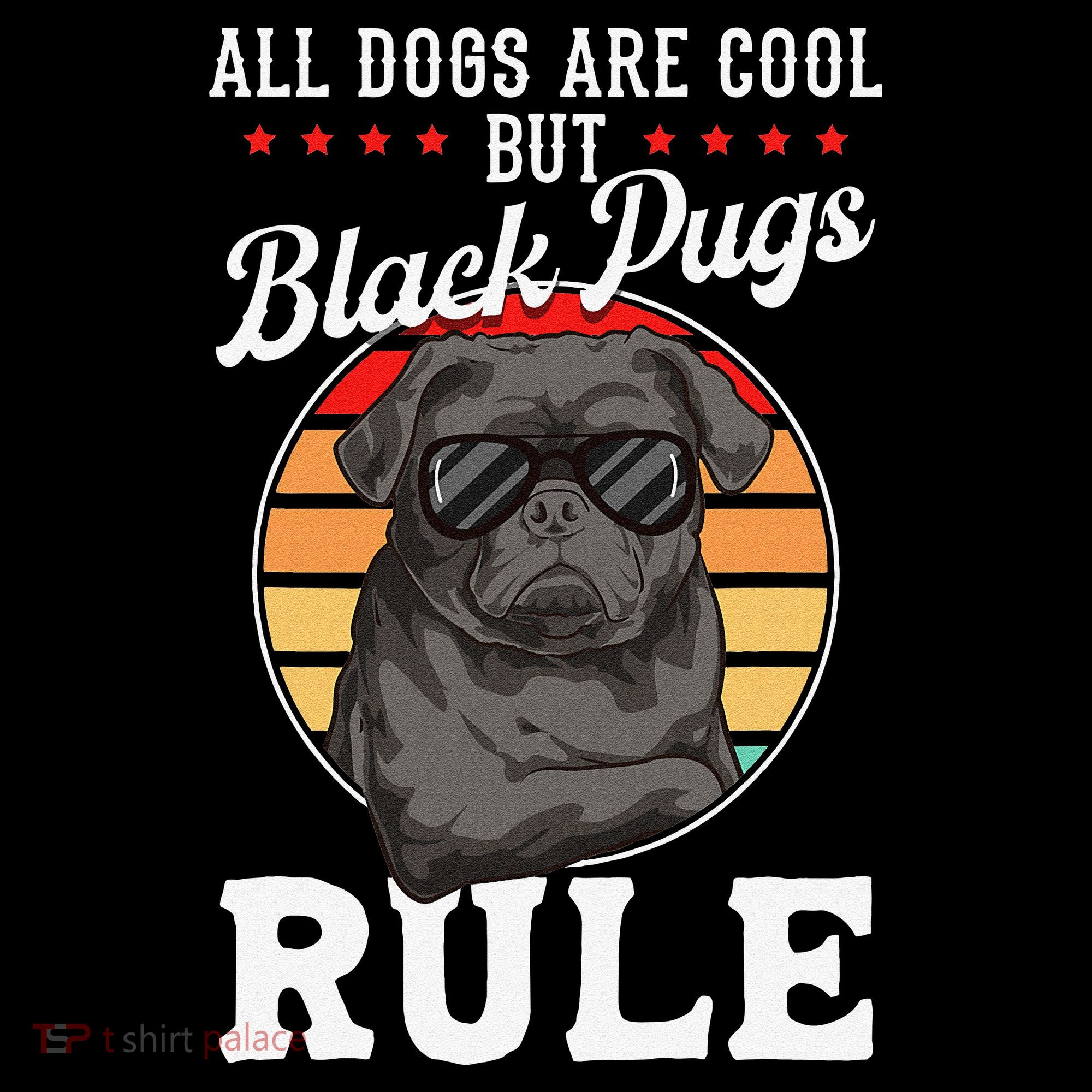 Black Pug Lovers Black Pugs Rule Funny Black Pug Mousepad