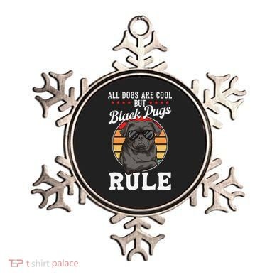 Black Pug Lovers Black Pugs Rule Funny Black Pug Ornament