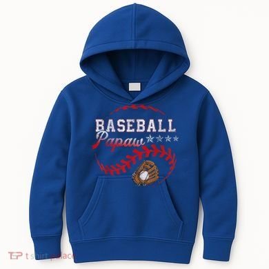 Baseball Papaw Love Playing Baseball Funny Kids Hoodie