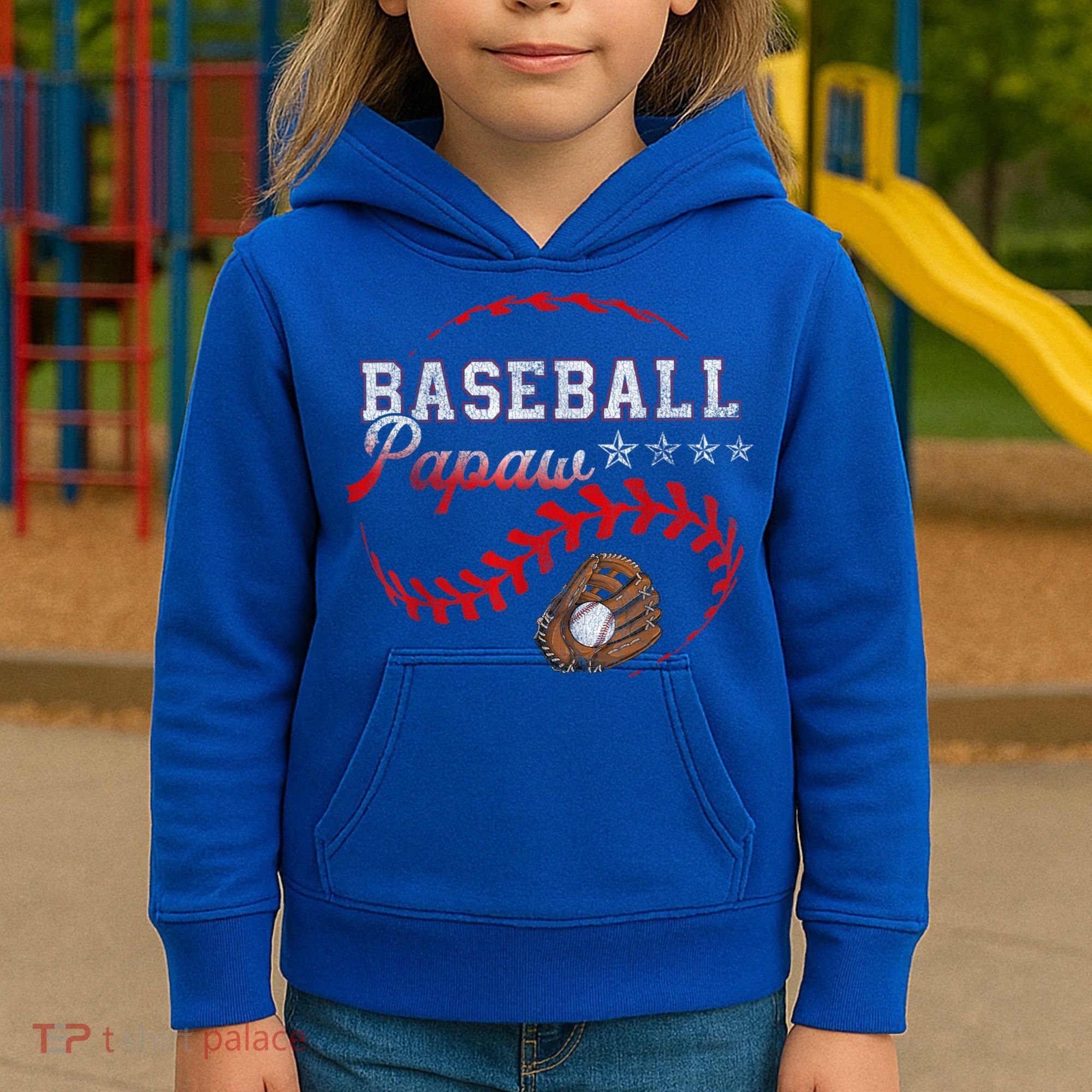 Baseball Papaw Love Playing Baseball Funny Kids Hoodie