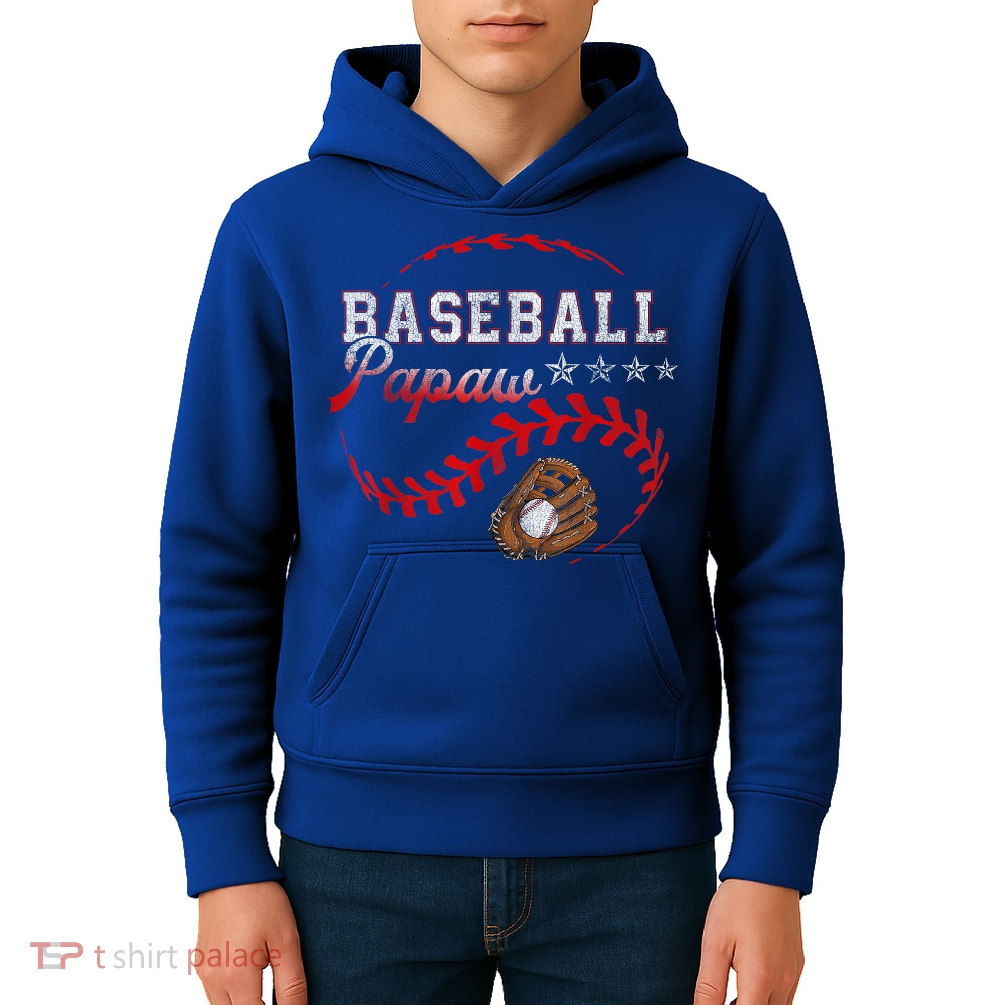 Baseball Papaw Love Playing Baseball Funny Kids Hoodie