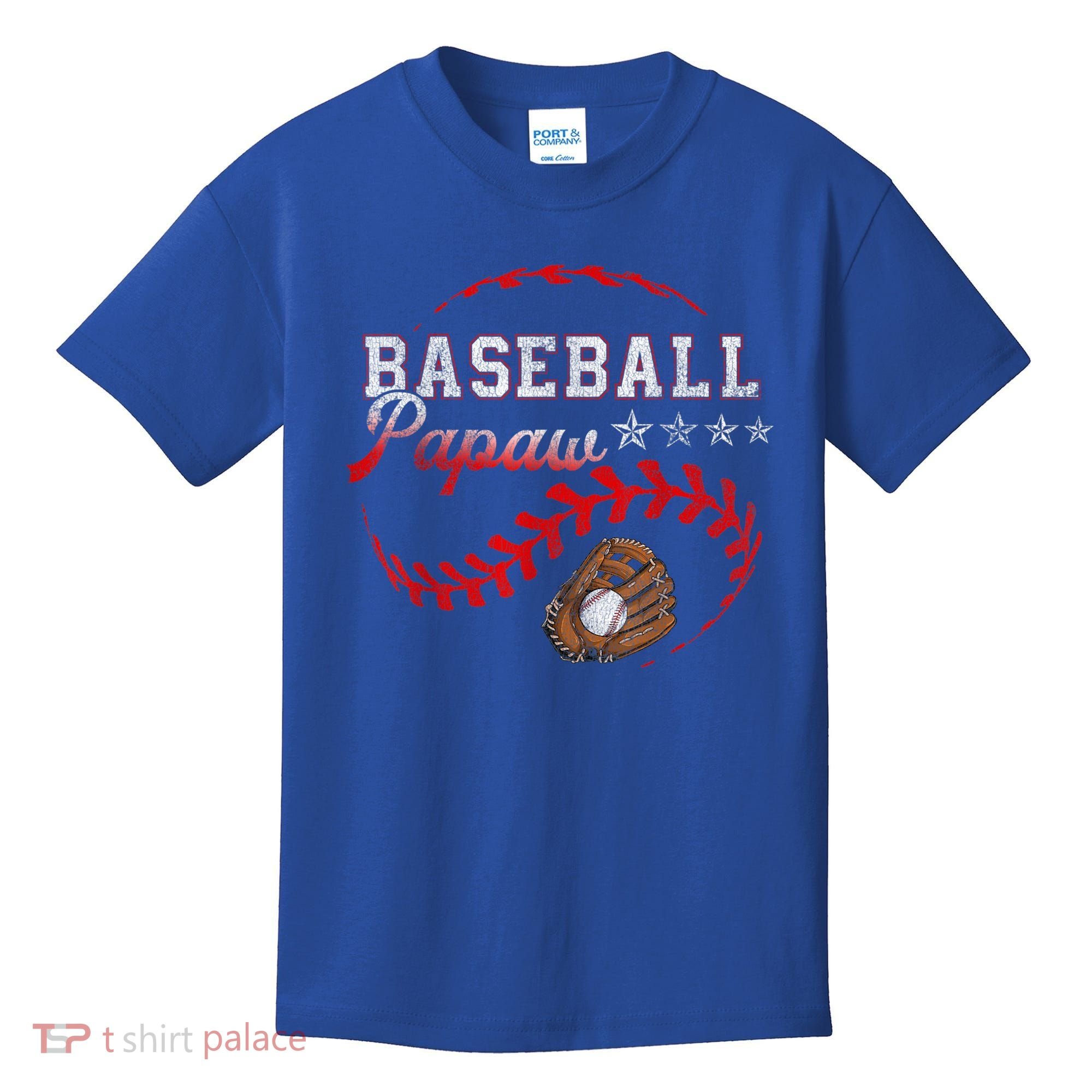 Baseball Papaw Love Playing Baseball Funny Kids T-Shirt
