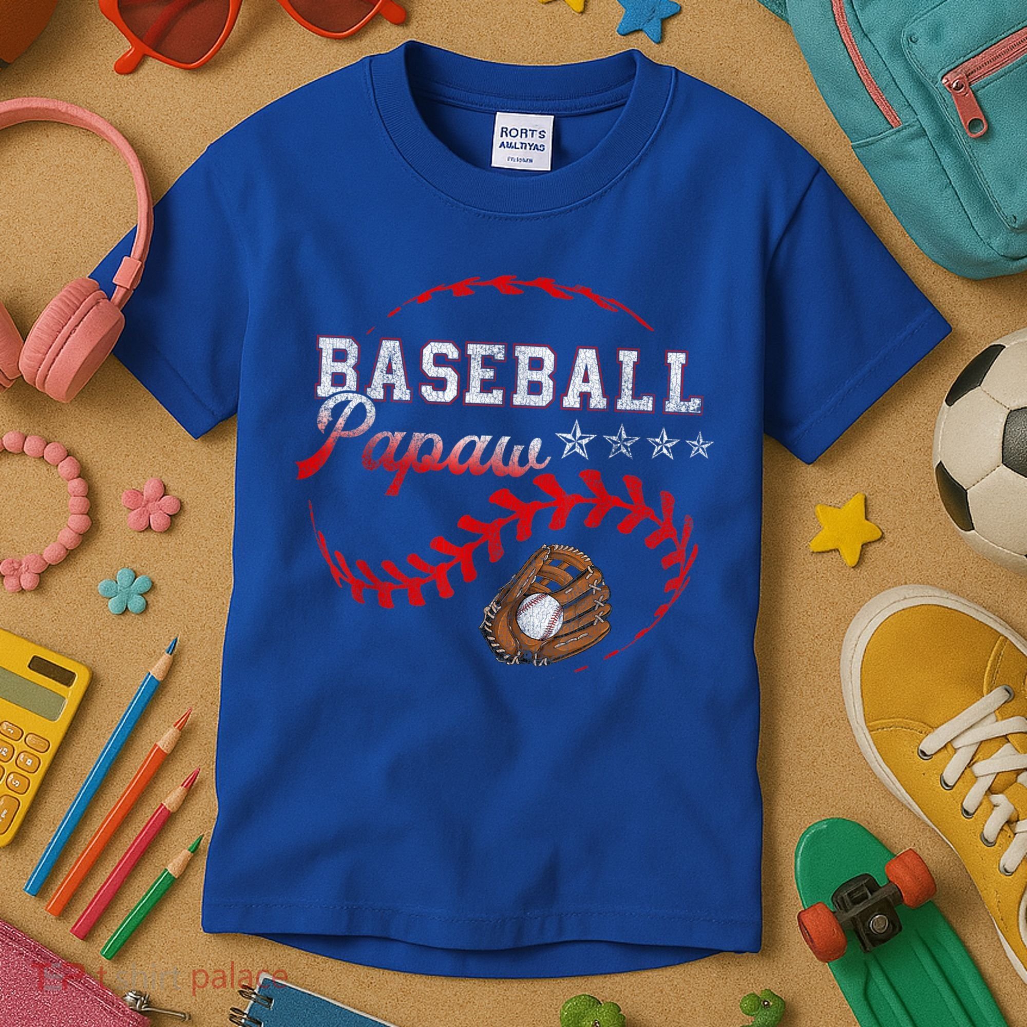 Baseball Papaw Love Playing Baseball Funny Kids T-Shirt