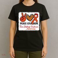 Bleached Peace Love Hope Teen Dating Violence Awareness T-Shirt thumb 4