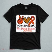 Bleached Peace Love Hope Teen Dating Violence Awareness T-Shirt thumb 5