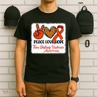 Bleached Peace Love Hope Teen Dating Violence Awareness T-Shirt thumb 6