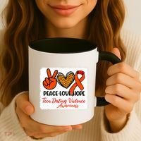 Bleached Peace Love Hope Teen Dating Violence Awareness Coffee Mug thumb 3