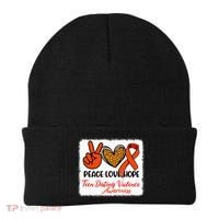 Bleached Peace Love Hope Teen Dating Violence Awareness Beanie thumb 0