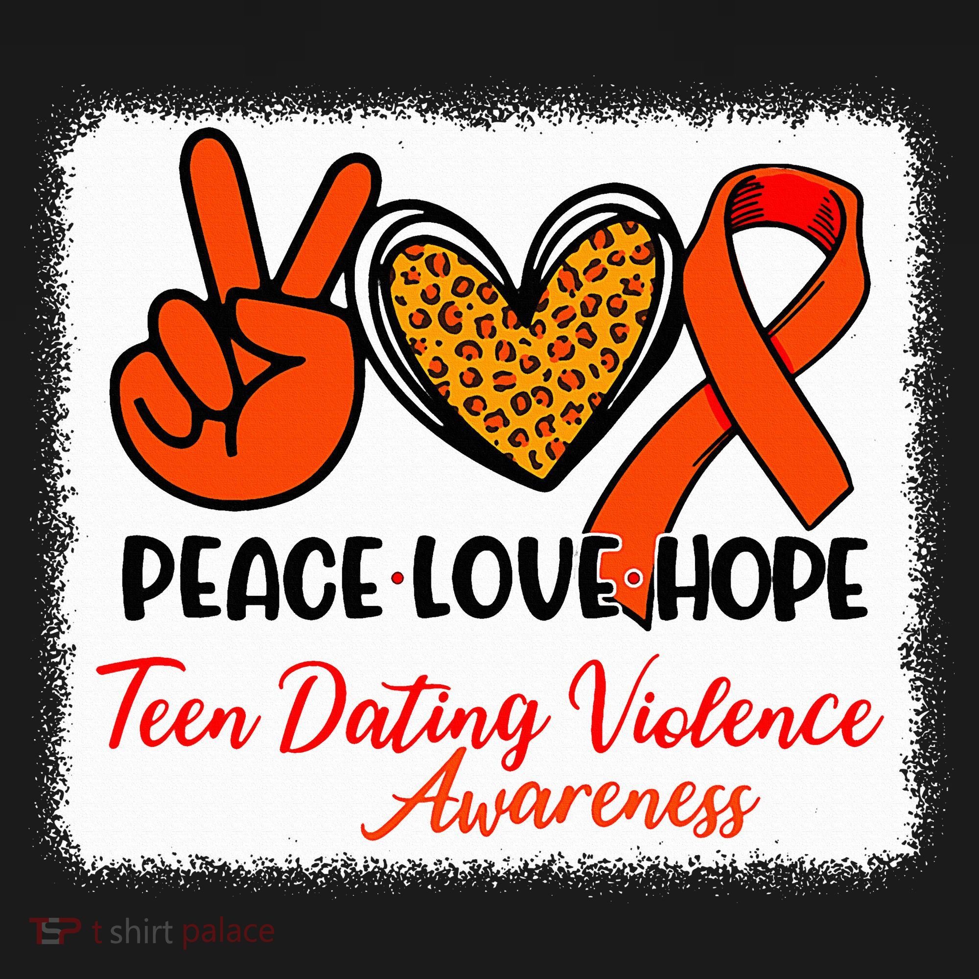 Bleached Peace Love Hope Teen Dating Violence Awareness Women's Hoodie