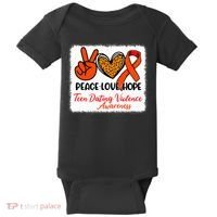 Bleached Peace Love Hope Teen Dating Violence Awareness Baby Bodysuit thumb 0