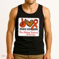Bleached Peace Love Hope Teen Dating Violence Awareness Tank Top thumb 3