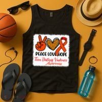 Bleached Peace Love Hope Teen Dating Violence Awareness Tank Top thumb 4