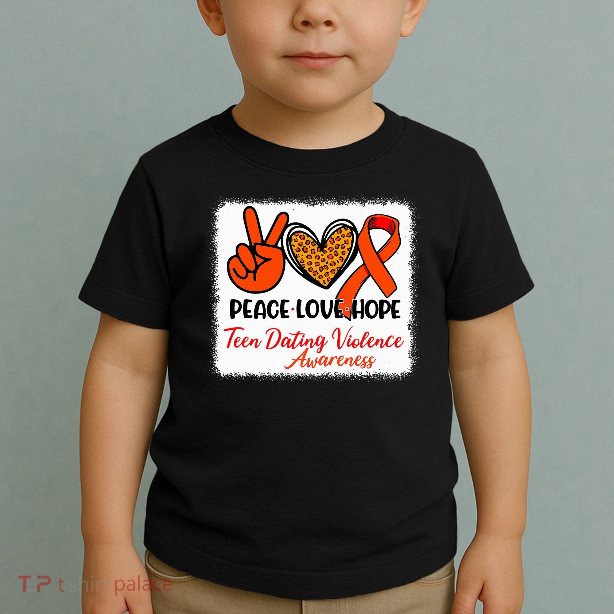 Bleached Peace Love Hope Teen Dating Violence Awareness Toddler T-Shirt