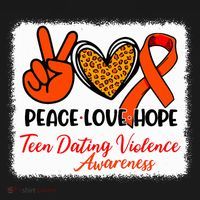 Bleached Peace Love Hope Teen Dating Violence Awareness Visor thumb 3
