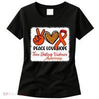 Bleached Peace Love Hope Teen Dating Violence Awareness Women's T-Shirt thumb 0