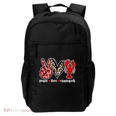 Bleached Peace Love Crawfish Leopard Crawfish Season Gift Backpack