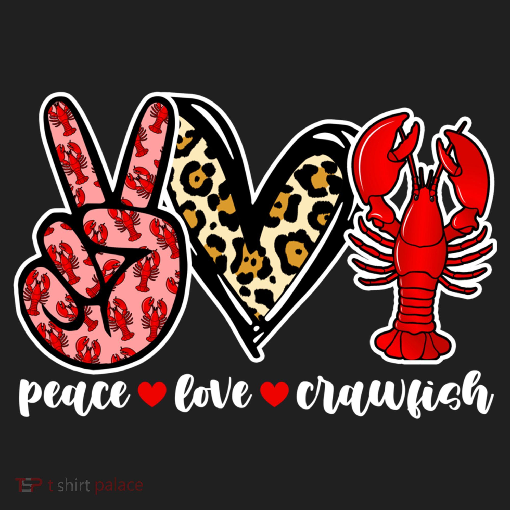 Bleached Peace Love Crawfish Leopard Crawfish Season Gift Beanie