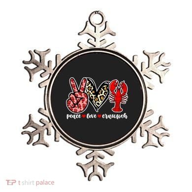 Bleached Peace Love Crawfish Leopard Crawfish Season Gift Ornament