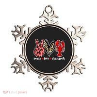 Bleached Peace Love Crawfish Leopard Crawfish Season Gift Ornament thumb 0