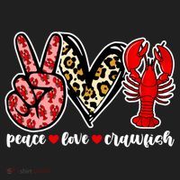Bleached Peace Love Crawfish Leopard Crawfish Season Gift Hat thumb 2
