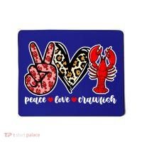 Bleached Peace Love Crawfish Leopard Crawfish Season Gift Mousepad thumb 0