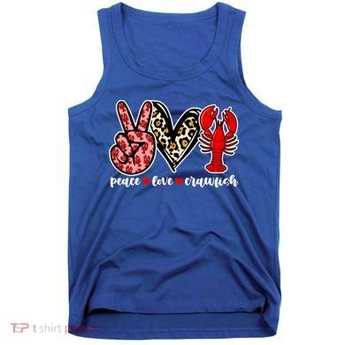 Bleached Peace Love Crawfish Leopard Crawfish Season Gift Tank Top
