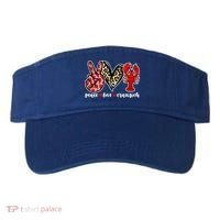 Bleached Peace Love Crawfish Leopard Crawfish Season Gift Visor thumb 0