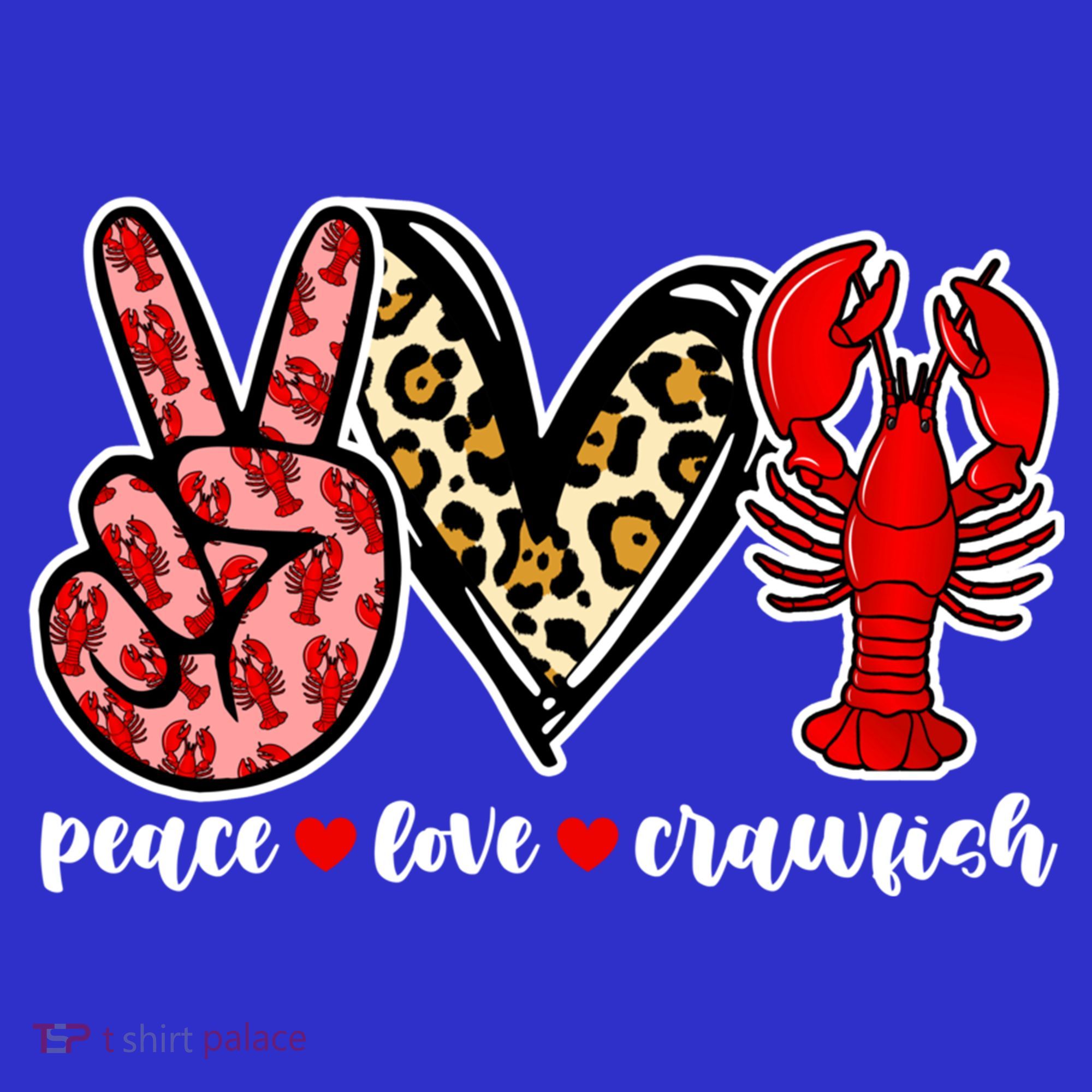 Bleached Peace Love Crawfish Leopard Crawfish Season Gift Visor