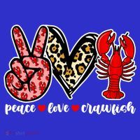 Bleached Peace Love Crawfish Leopard Crawfish Season Gift Kids Sweatshirt thumb 2