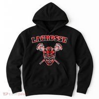 Buffalo Plaid Lacrosse Game Crossed Sticks Lax Hoodie thumb 0