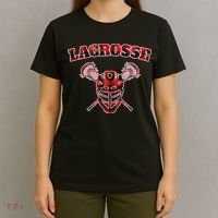 Buffalo Plaid Lacrosse Game Crossed Sticks Lax T-Shirt thumb 4