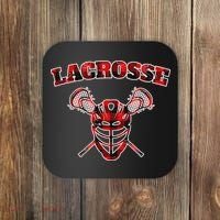 Buffalo Plaid Lacrosse Game Crossed Sticks Lax Coaster thumb 0