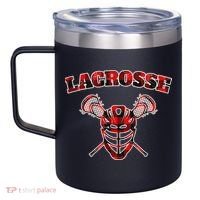 Buffalo Plaid Lacrosse Game Crossed Sticks Lax 12oz Stainless Steel Coffee Mug thumb 2