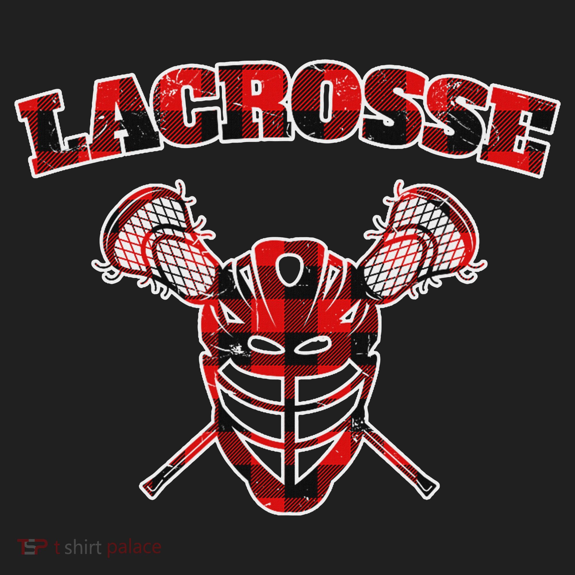 Buffalo Plaid Lacrosse Game Crossed Sticks Lax 12oz Stainless Steel Coffee Mug