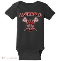 Buffalo Plaid Lacrosse Game Crossed Sticks Lax Baby Bodysuit thumb 0