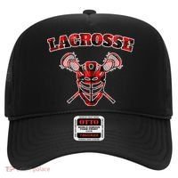 Buffalo Plaid Lacrosse Game Crossed Sticks Lax Hat thumb 0