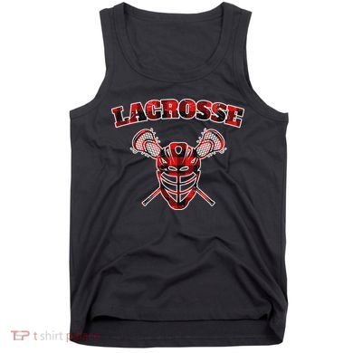 Buffalo Plaid Lacrosse Game Crossed Sticks Lax Tank Top