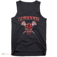 Buffalo Plaid Lacrosse Game Crossed Sticks Lax Tank Top thumb 0