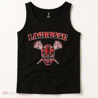 Buffalo Plaid Lacrosse Game Crossed Sticks Lax Tank Top thumb 2