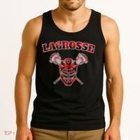 Buffalo Plaid Lacrosse Game Crossed Sticks Lax Tank Top thumb 3