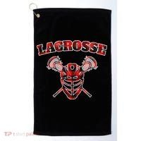 Buffalo Plaid Lacrosse Game Crossed Sticks Lax Golf Towel thumb 0