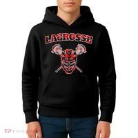 Buffalo Plaid Lacrosse Game Crossed Sticks Lax Kids Hoodie thumb 4