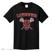 Buffalo Plaid Lacrosse Game Crossed Sticks Lax Kids T-Shirt thumb 0