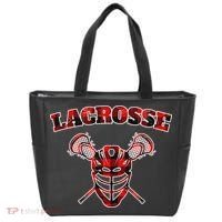 Buffalo Plaid Lacrosse Game Crossed Sticks Lax Tote Bag thumb 0