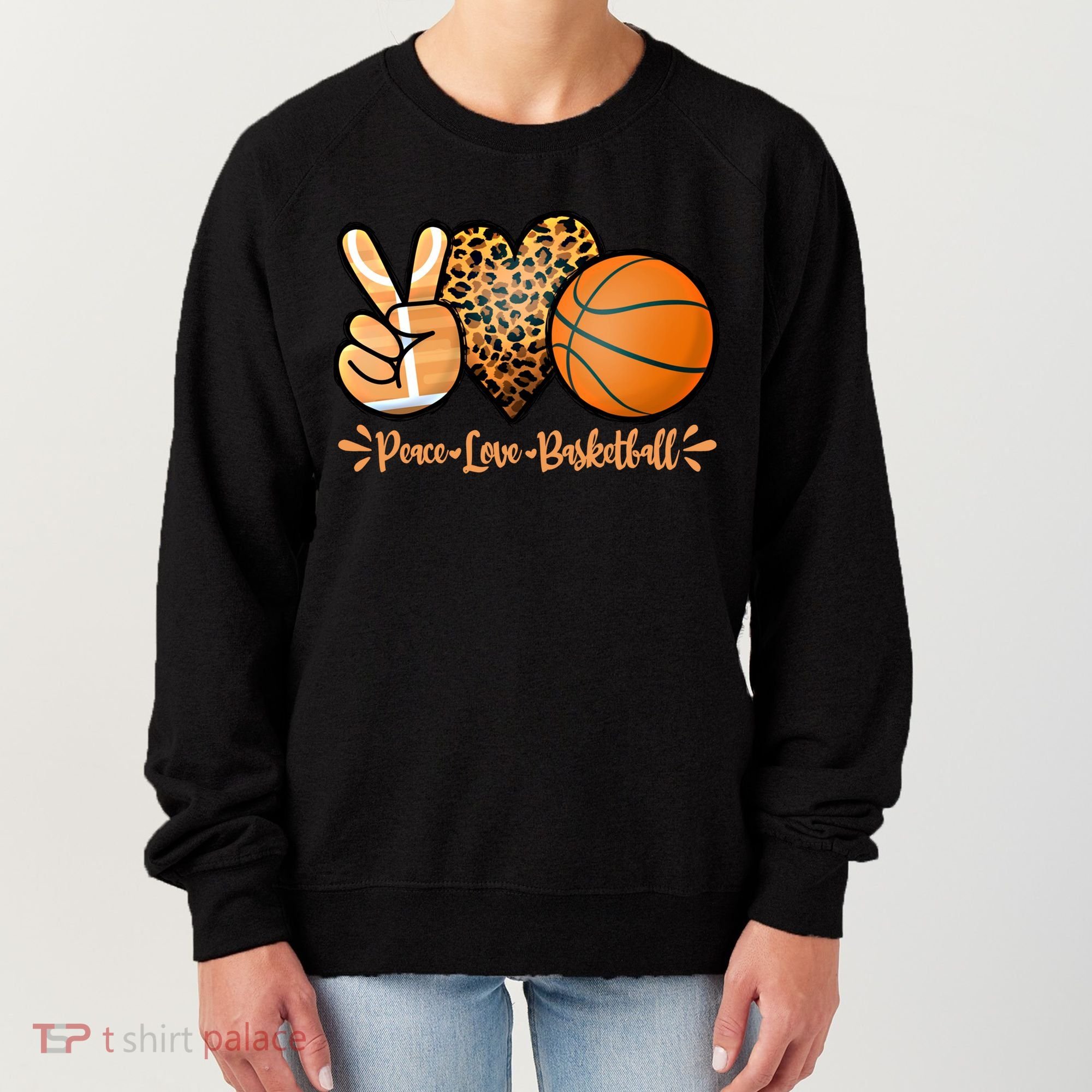 Basketball Peace Love Basketball Mom Game Day Outfit Gift Women's Sweatshirt