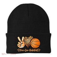 Basketball Peace Love Basketball Mom Game Day Outfit Gift Beanie thumb 0