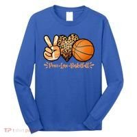 Basketball Peace Love Basketball Mom Game Day Outfit Gift Long Sleeve Shirt thumb 0
