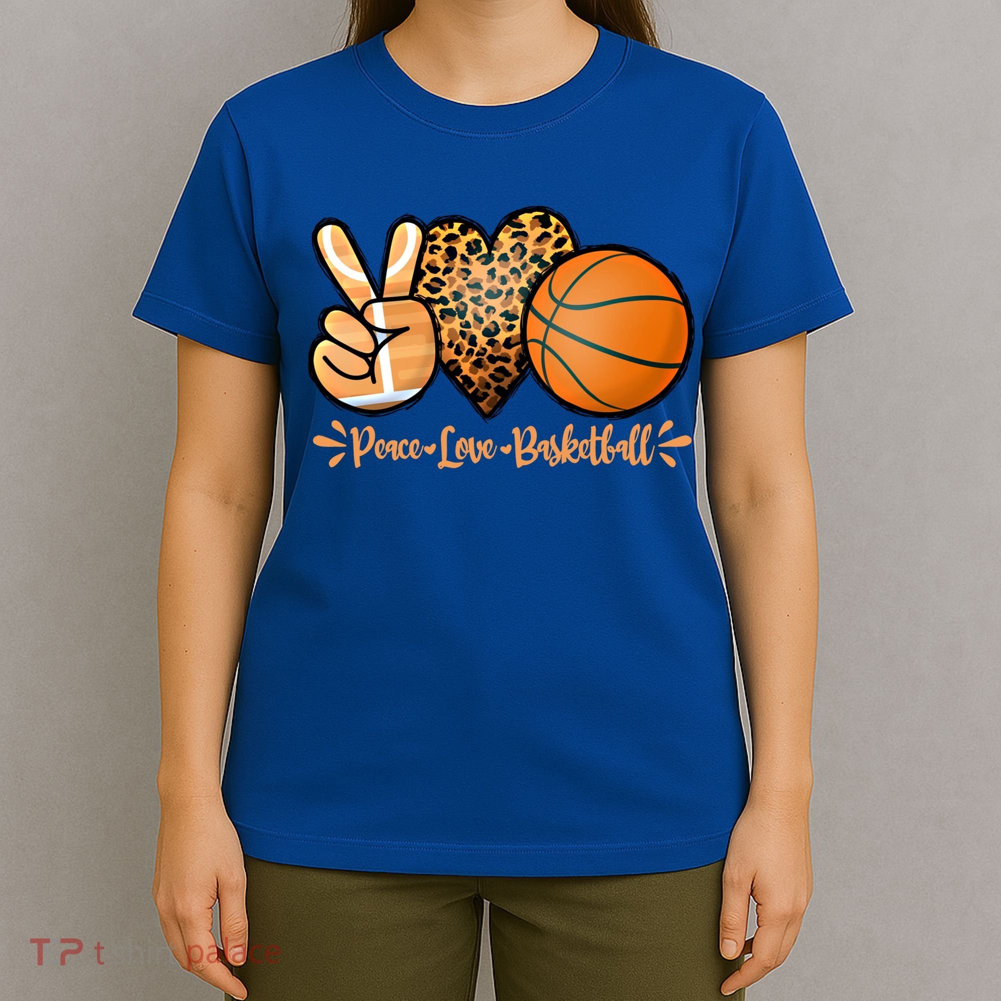 Basketball Peace Love Basketball Mom Game Day Outfit Gift T-Shirt