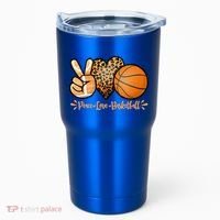 Basketball Peace Love Basketball Mom Game Day Outfit Gift Tumbler thumb 0