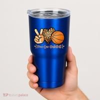 Basketball Peace Love Basketball Mom Game Day Outfit Gift Tumbler thumb 2